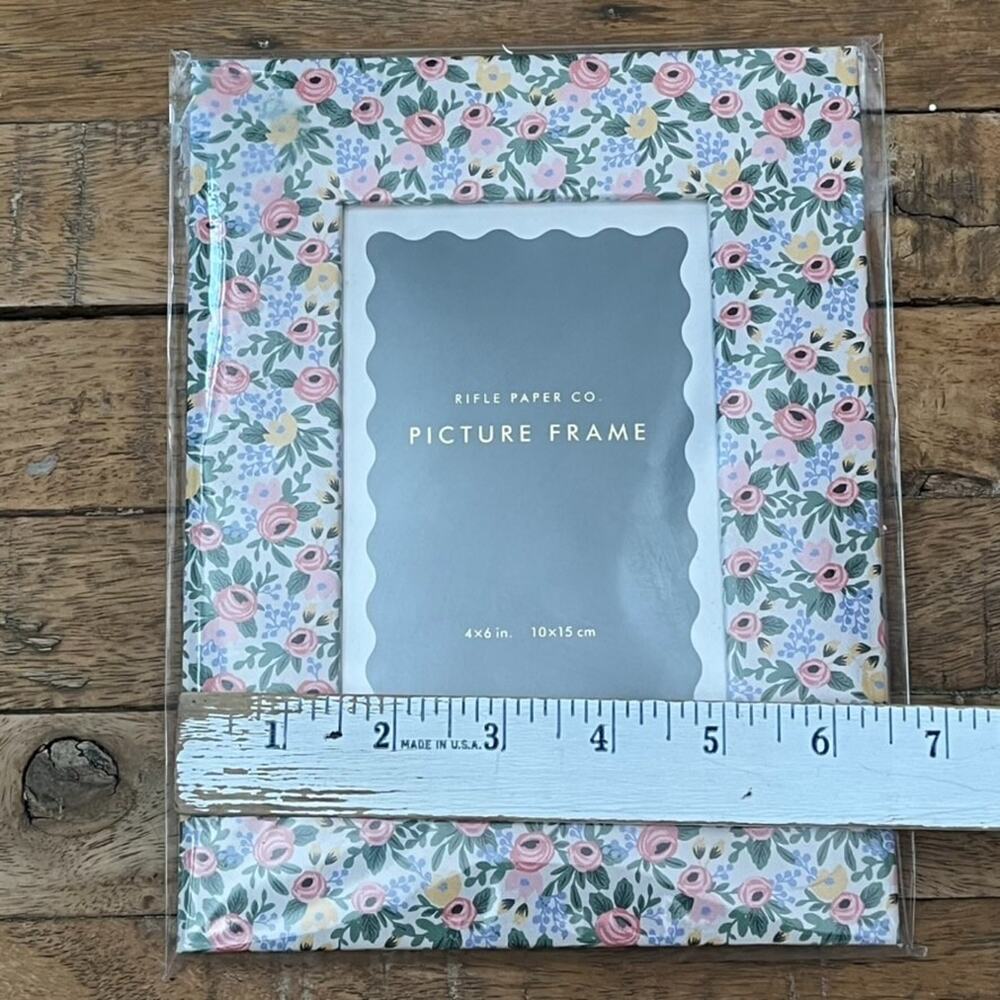 Rifle Paper Co Wrapped Picture Frame Pink Floral 4x6 in NEW - Picture 8 of 9
